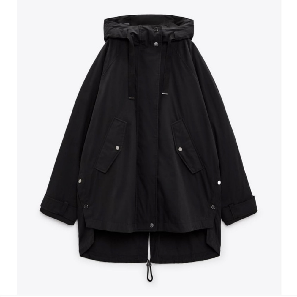NWOT Zara Oversized Black Parka From the Minimal Parks Collection